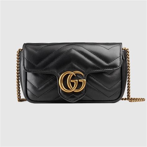 gucci gg marmont matelasse leather super mini bag black|Gucci Marmont mini bag price.